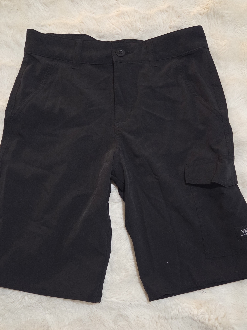 Vans Black Cargo Shorts Youth Teen Boys Size 16